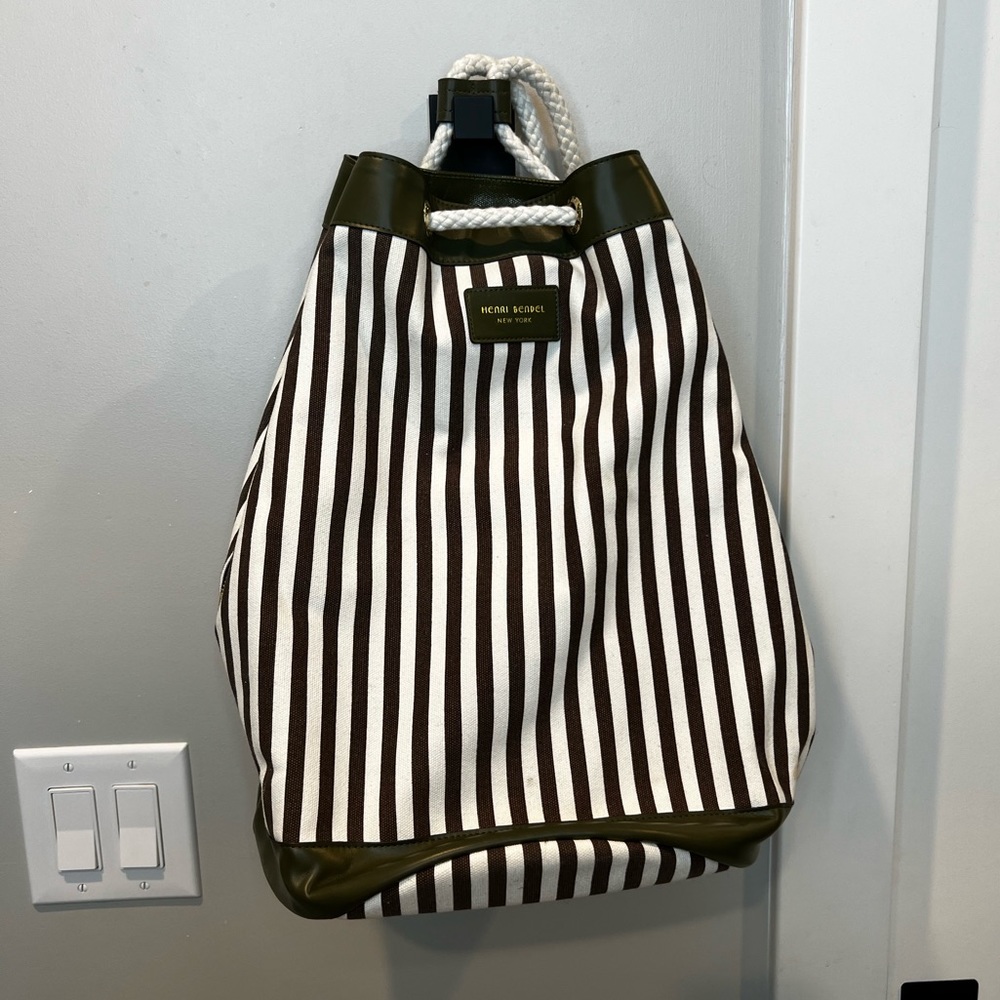Henri Bendel Stripe Bucket Bag Backpack